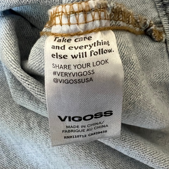 NWT VIGOSS Denim Faux Leather Fringe Jacket Size Large - Picture 7 of 10